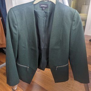 Forest Green Express Cutaway Cropped Blazer